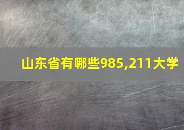 山东省有哪些985,211大学