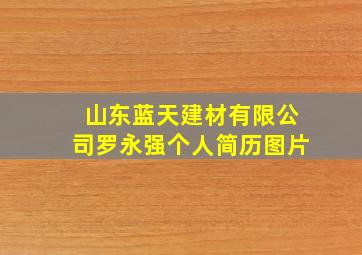 山东蓝天建材有限公司罗永强个人简历图片