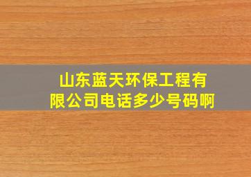 山东蓝天环保工程有限公司电话多少号码啊