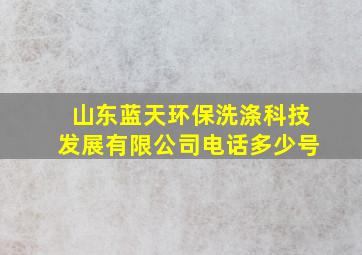 山东蓝天环保洗涤科技发展有限公司电话多少号