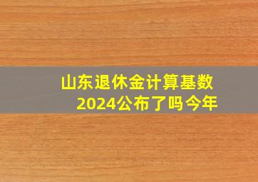 山东退休金计算基数2024公布了吗今年