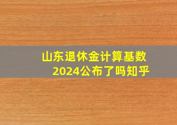 山东退休金计算基数2024公布了吗知乎