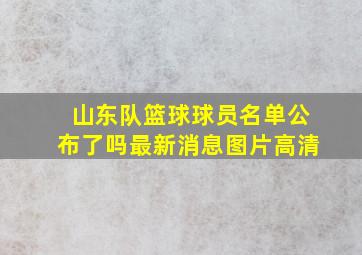 山东队篮球球员名单公布了吗最新消息图片高清