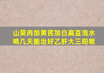 山萸肉加黄芪加白扁豆泡水喝几天能治好乙肝大三阳呢