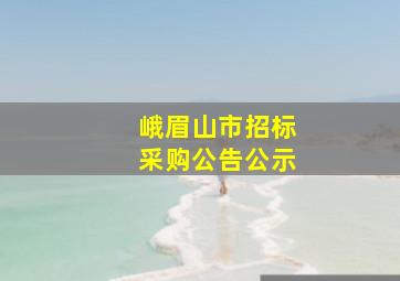 峨眉山市招标采购公告公示