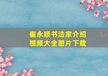 崔永顺书法家介绍视频大全图片下载