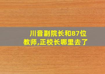 川音副院长和87位教师,正校长哪里去了