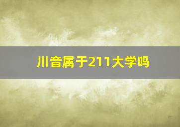 川音属于211大学吗