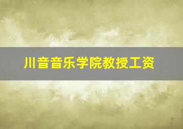 川音音乐学院教授工资