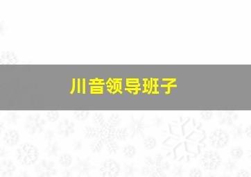 川音领导班子