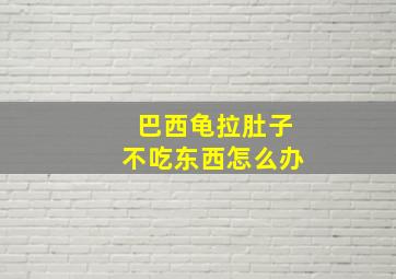 巴西龟拉肚子不吃东西怎么办