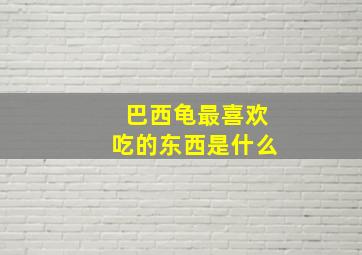 巴西龟最喜欢吃的东西是什么