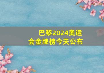 巴黎2024奥运会金牌榜今天公布