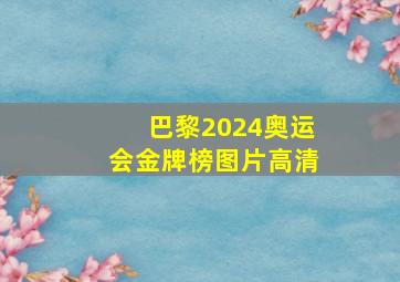 巴黎2024奥运会金牌榜图片高清