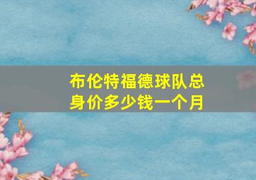 布伦特福德球队总身价多少钱一个月