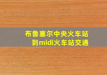 布鲁塞尔中央火车站到midi火车站交通