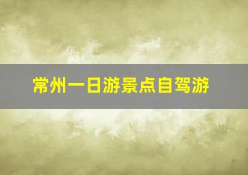 常州一日游景点自驾游