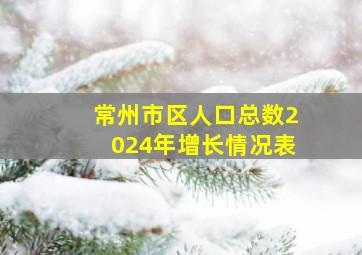 常州市区人口总数2024年增长情况表