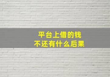 平台上借的钱不还有什么后果