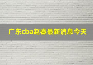 广东cba赵睿最新消息今天