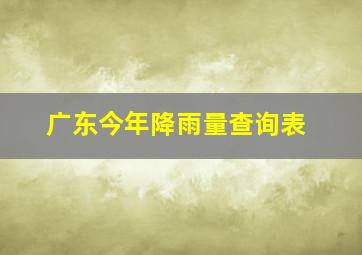 广东今年降雨量查询表