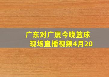 广东对广厦今晚篮球现场直播视频4月20