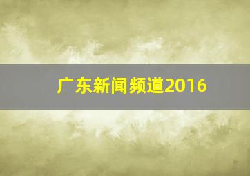 广东新闻频道2016