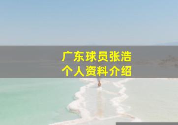 广东球员张浩个人资料介绍