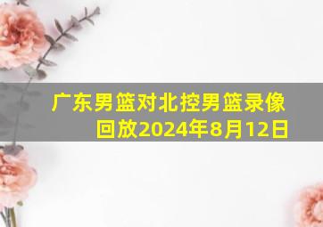 广东男篮对北控男篮录像回放2024年8月12日