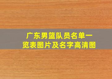 广东男篮队员名单一览表图片及名字高清图