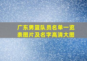 广东男篮队员名单一览表图片及名字高清大图