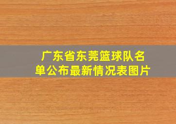 广东省东莞篮球队名单公布最新情况表图片