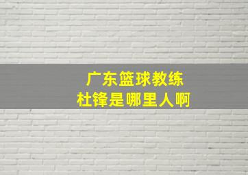 广东篮球教练杜锋是哪里人啊