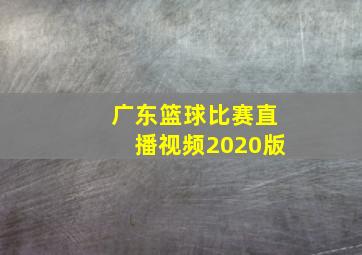 广东篮球比赛直播视频2020版