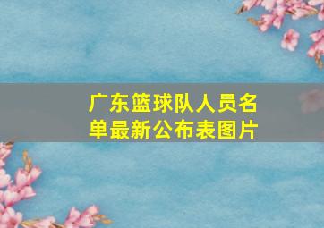 广东篮球队人员名单最新公布表图片