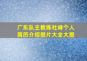 广东队主教练杜峰个人简历介绍图片大全大图