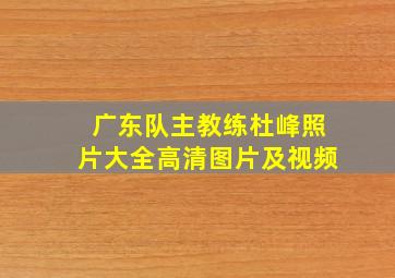 广东队主教练杜峰照片大全高清图片及视频