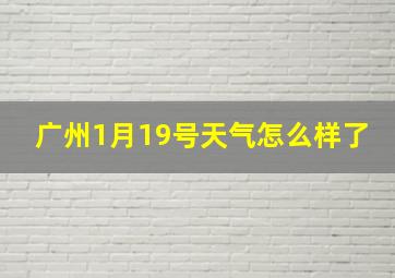 广州1月19号天气怎么样了