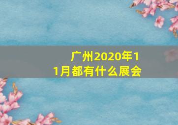 广州2020年11月都有什么展会