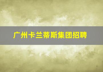 广州卡兰蒂斯集团招聘