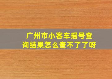 广州市小客车摇号查询结果怎么查不了了呀