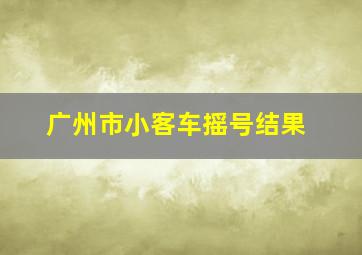 广州市小客车摇号结果