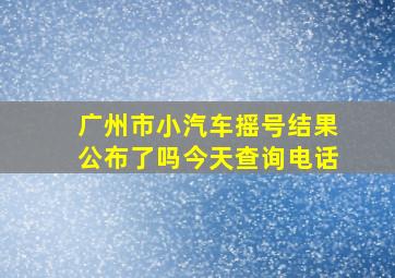 广州市小汽车摇号结果公布了吗今天查询电话