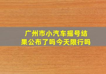 广州市小汽车摇号结果公布了吗今天限行吗