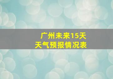 广州未来15天天气预报情况表