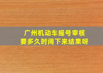 广州机动车摇号审核要多久时间下来结果呀