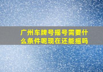 广州车牌号摇号需要什么条件呢现在还能摇吗