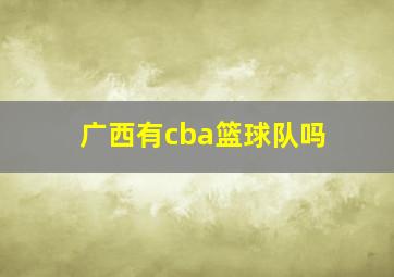 广西有cba篮球队吗