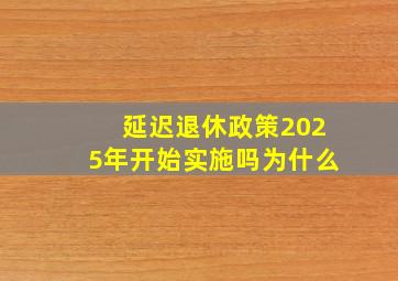 延迟退休政策2025年开始实施吗为什么