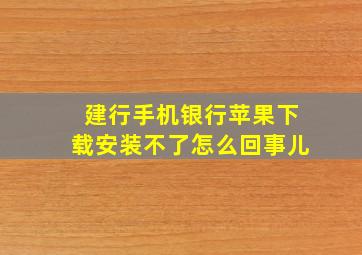 建行手机银行苹果下载安装不了怎么回事儿